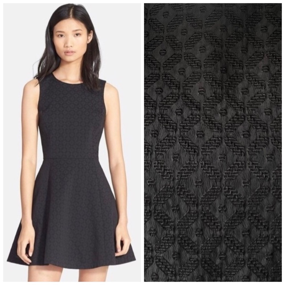 Theory Jacquard Sleeveless Fit & Flare Dress